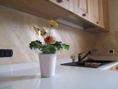 Banyo ve  mutfak tezgah aras�nda Travertino italyan boya